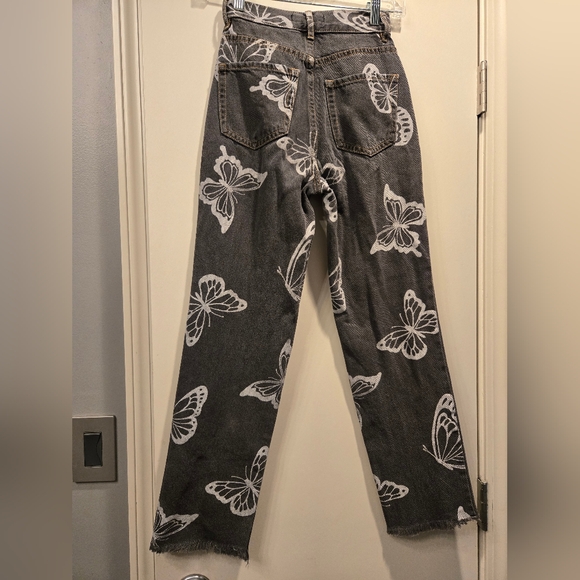 PacSun High-Rise Gray Jeans with White Accents - Picture 2 of 3